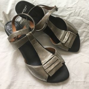 Audley London Silver Ankle Wrap Strap Heel